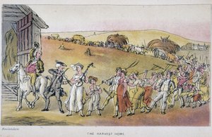 Le docteur avec des paysans à la fête de la récolte