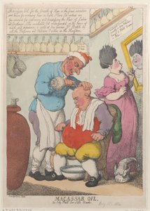 Huile de Macassar, une bouffée huileuse pour têtes molles, 15 mars 1814 - Thomas Rowlandson