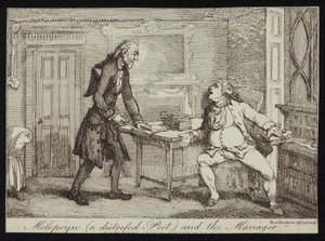 Melopoyn un poète en détresse et le directeur - Thomas Rowlandson