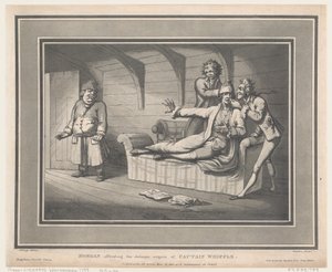 Morgan offensant les organes délicats du capitaine Whiffle, 12 mai 1800 - Thomas Rowlandson