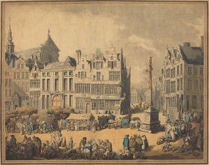 Place de Meir à Anvers - Thomas Rowlandson