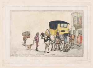 Postiers et chevaux de poste à l