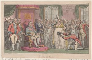Présentation des trophées, des Aventures militaires de Johnny Newcome, 1815