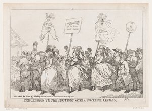 Procession vers les urnes après une campagne réussie, 30 avril 1784 - Thomas Rowlandson