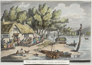 « Sketches from Nature » de Rowlandson : Vue près de Newport, sur l