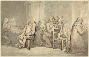 Scène dans une église française - Thomas Rowlandson