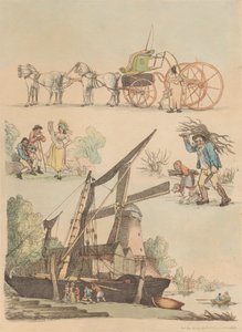 Ensemble de seize : Contours de figures et paysages - Thomas Rowlandson