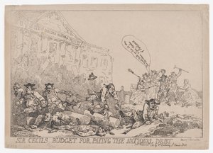 Le Budget de Sir Cecil pour payer la dette nationale, 30 mars 1784 - Thomas Rowlandson