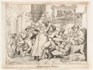 La salle des chasseurs, ou Les chasseurs de renards se reposant - Thomas Rowlandson