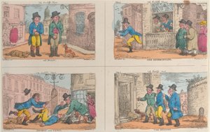 La chasse du bailli : À faute, La deuxième évasion, Double et Squat, et La saisie - Thomas Rowlandson