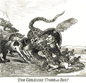 Le Tigre corse écorché (Napoléon Bonaparte), caricature 1808 - Thomas Rowlandson