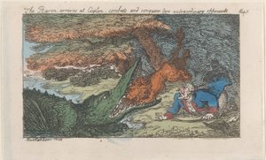 Le baron arrive à Ceylan, combat et conquiert deux adversaires extraordinaires - Thomas Rowlandson
