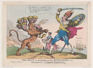 La bête décrite dans les Révélations, chap. 13, ressemblant à Napoléon Buonaparte, 22 juillet 1808 - Thomas Rowlandson