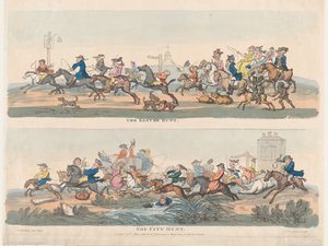 La chasse de Pâques et la chasse en ville, 1er mai 1803 - Thomas Rowlandson