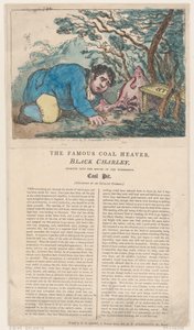 Le célèbre charbonnier Black Charley regardant dans la bouche du merveilleux, 25 février 1805 - Thomas Rowlandson
