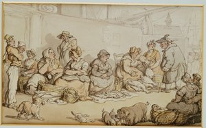 Le marché aux poissons, Grimsby - Thomas Rowlandson
