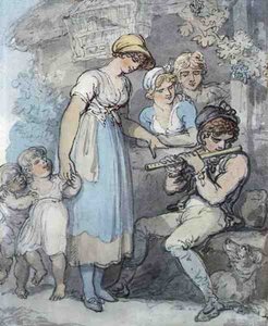 Le joueur de flûte - Thomas Rowlandson
