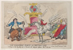 Le Cheval Hanovrien et le Lion Britannique, 31 mars 1784 - Thomas Rowlandson
