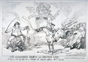 Le cheval hanovrien et le lion britannique - Thomas Rowlandson