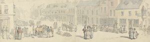 La rue principale le jour du marché, Newport, Île de Wight, vers 1797-1800 - Thomas Rowlandson