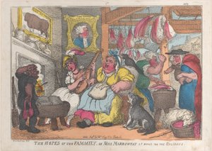 Les espoirs de la famille, ou Mlle Marrowfat à la maison pour les vacances, 1809-1813 - Thomas Rowlandson