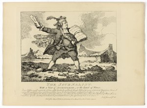 Le journaliste, extrait du Tour des Hébrides de Boswell - Thomas Rowlandson