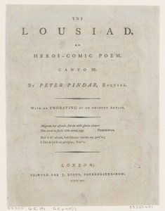 La Lousiad par Peter Pindar, Frontispice, 1787 - Thomas Rowlandson
