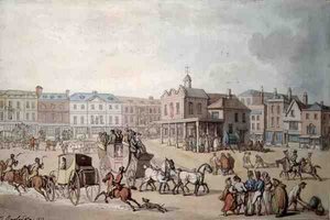 La place du marché, Kingston-upon-Thames - Thomas Rowlandson
