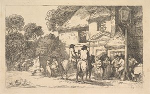 Les Trois Fer à Cheval, une auberge au bord de la route, 18 décembre 1787 - Thomas Rowlandson