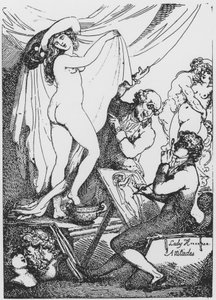 La future Lady Hamilton posant comme Hygeia, déesse de la santé, au Temple d