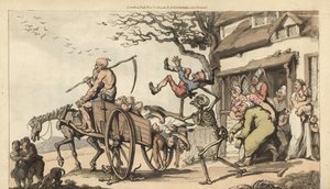 Le squelette de la Mort et le vieux Temps viennent chercher le vieux mari de Goody Barton - Thomas Rowlandson
