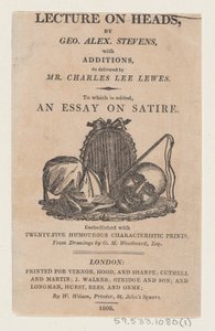Page de titre, de A Lecture on Heads par George Alexander Stevens, avril 1808 - Thomas Rowlandson