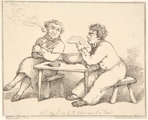 Deux hommes à table - Thomas Rowlandson