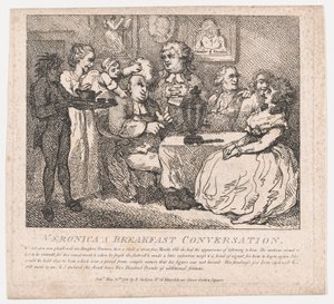 Veronica, une conversation de petit-déjeuner Beautés pittoresques de Boswell, Première partie, 30 mai 1786 - Thomas Rowlandson