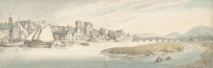 Vue de la ville sur une rivière Carwitham Castle, 1775-1827 - Thomas Rowlandson