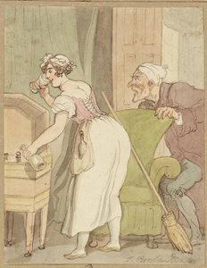 Femme surprise en train de voler une boisson - Thomas Rowlandson