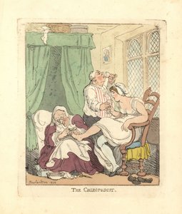 Femme se faisant traiter douloureusement les pieds par un podologue - Thomas Rowlandson
