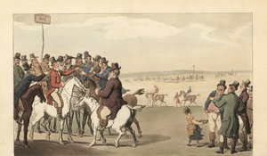 Jeune gentleman anglais jouant aux courses à Newmarket - Thomas Rowlandson