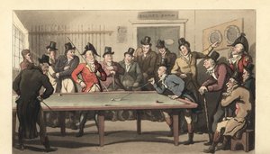 Jeunes gentlemen anglais jouant au billard - Thomas Rowlandson