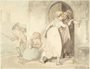 Jeune femme à la porte de l