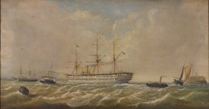 HM Troupier Euphrates arrivant à Spithead de Bombay, 5 décembre 1879, ramenant le 3e