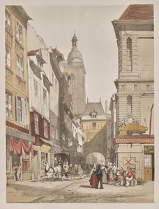 Architecture pittoresque à Paris, Gand, Anvers, Rouen : Rue de la Crosse Horlogue, Rouen, France - Thomas Shotter Boys