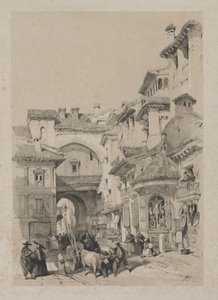 Croquis pittoresques en Espagne : Porte de la Vivarrambla, Grenade