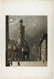 St Etienne du Mont et le Panthéon, Paris, planche 20 de Picturesque Architecture in Paris, Ghent, Antwerp, Rouen, Etc. - Thomas Shotter Boys