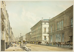 Les clubs et Pall Mall, planche treize de Vues originales de Londres telle qu