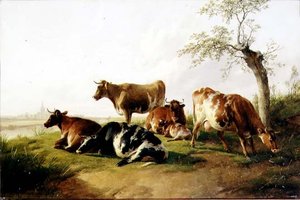 Bétail dans un paysage - Thomas Sidney Cooper