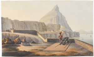 Le cottage du gouverneur sur le rocher de Gibraltar, mars 1827 - Thomas Staunton St Clair