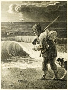 Robinson Crusoé découvre l