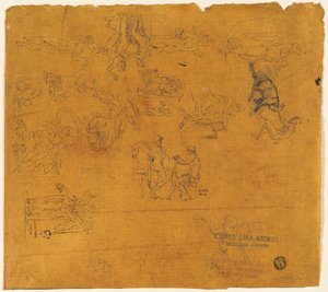 Feuille de croquis de sujets mythologiques - Thomas Stothard