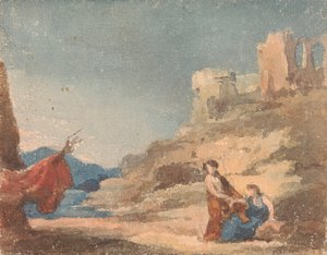 Figures parmi les ruines sur la colline - Thomas Sully